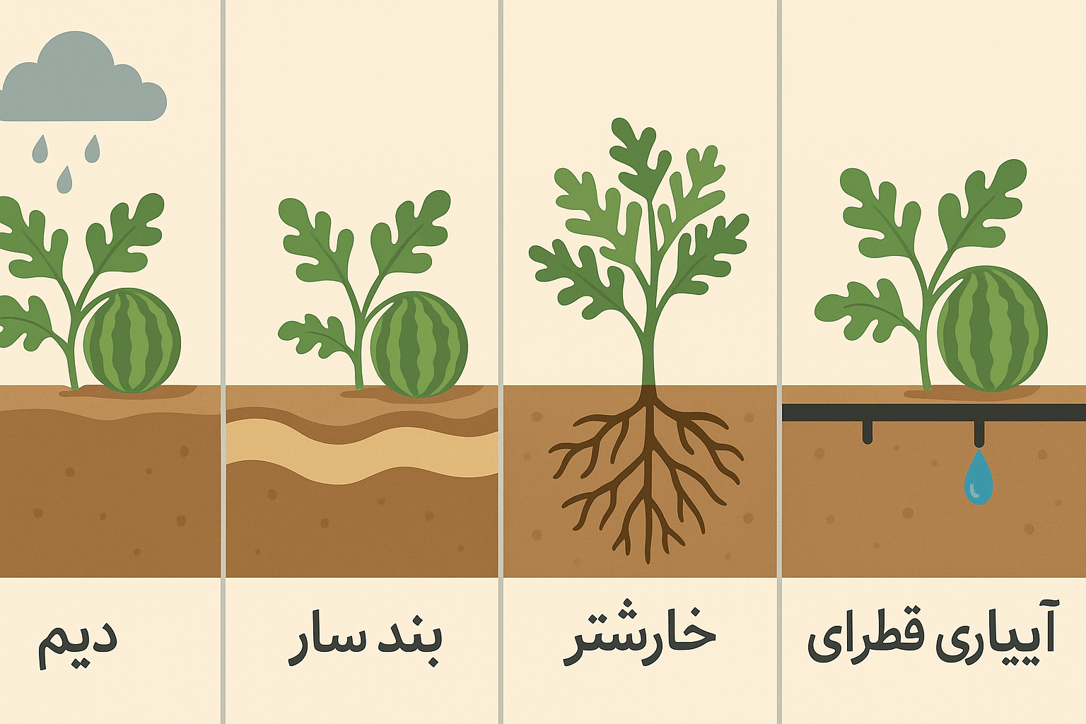 کاشت هندوانه بدون مصرف آب؛ معجزه ای در دل کویرهای ایران