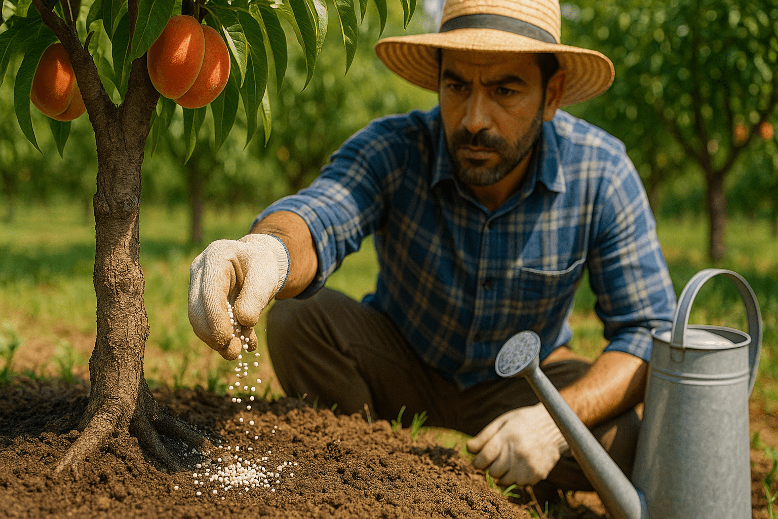 کوددهی درخت هلو در تابستان