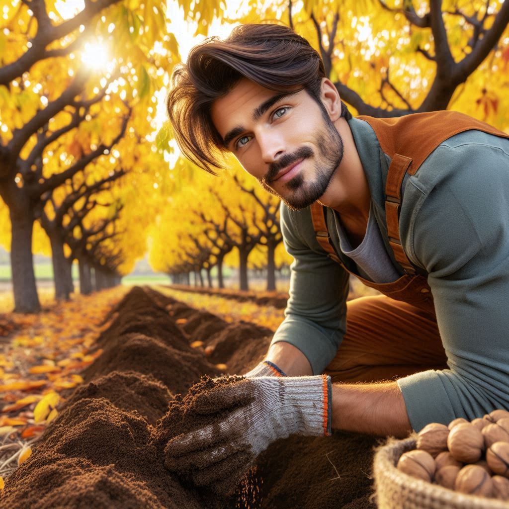 کودهی درخت گردو در زمستان و پاییز