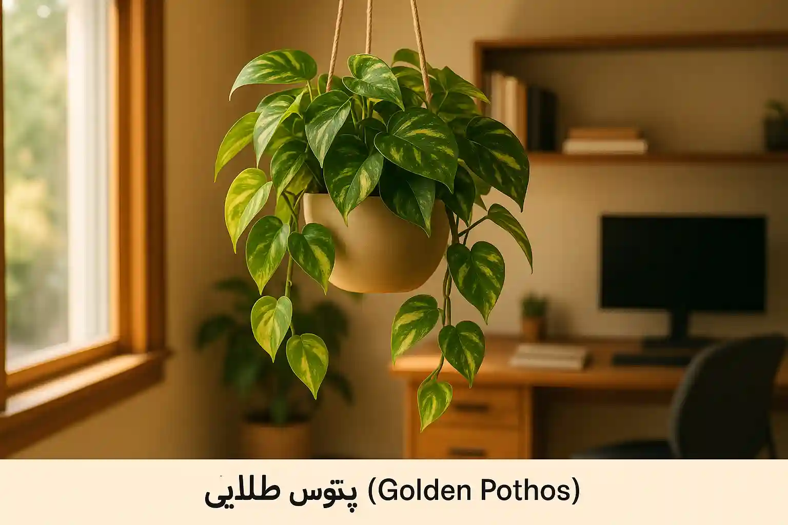 پتوس طلایی؛ پیچک همیشه سبز با تصفیه قوی در نور کم