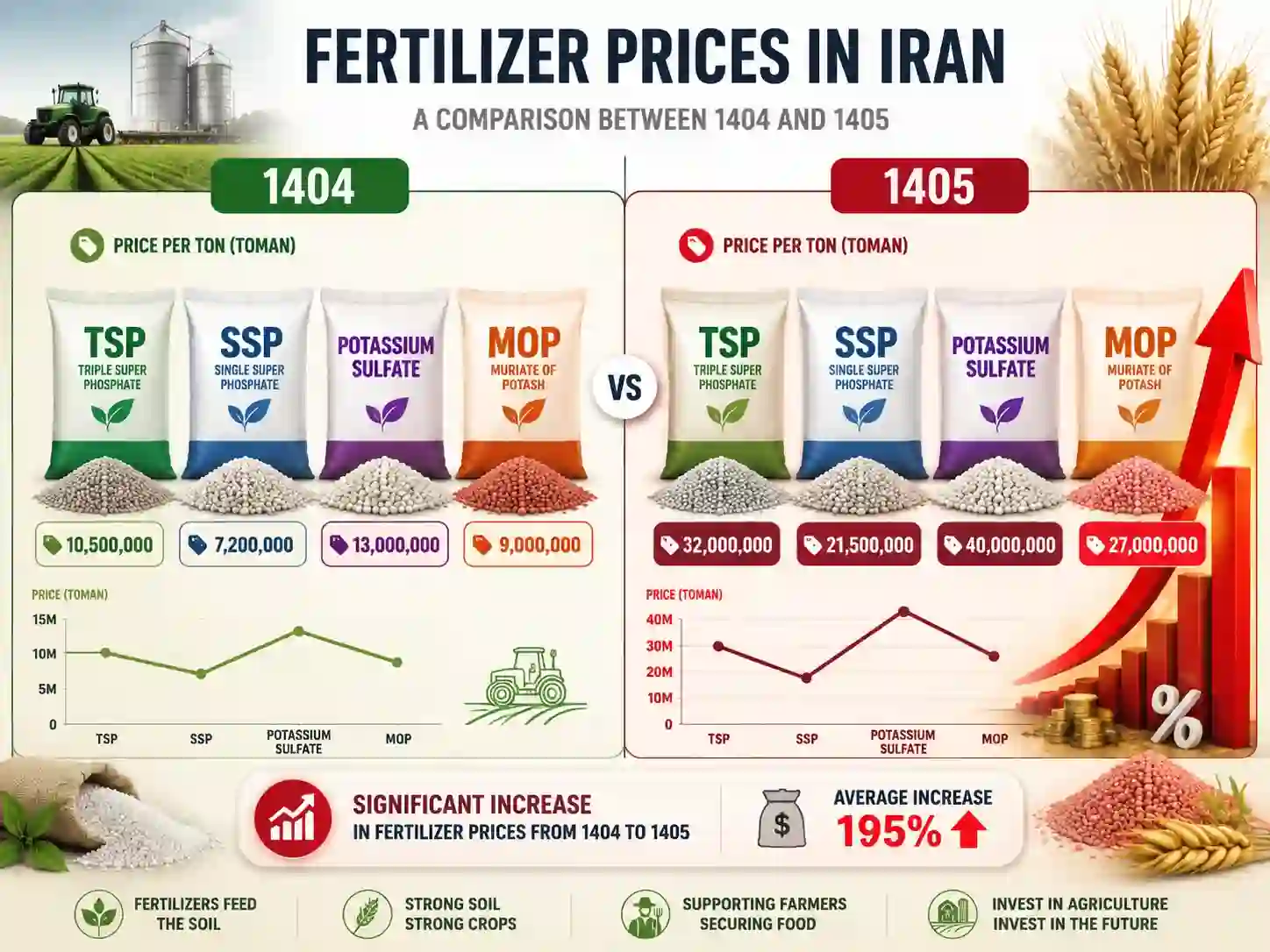 قیمت کود در ایران 1405