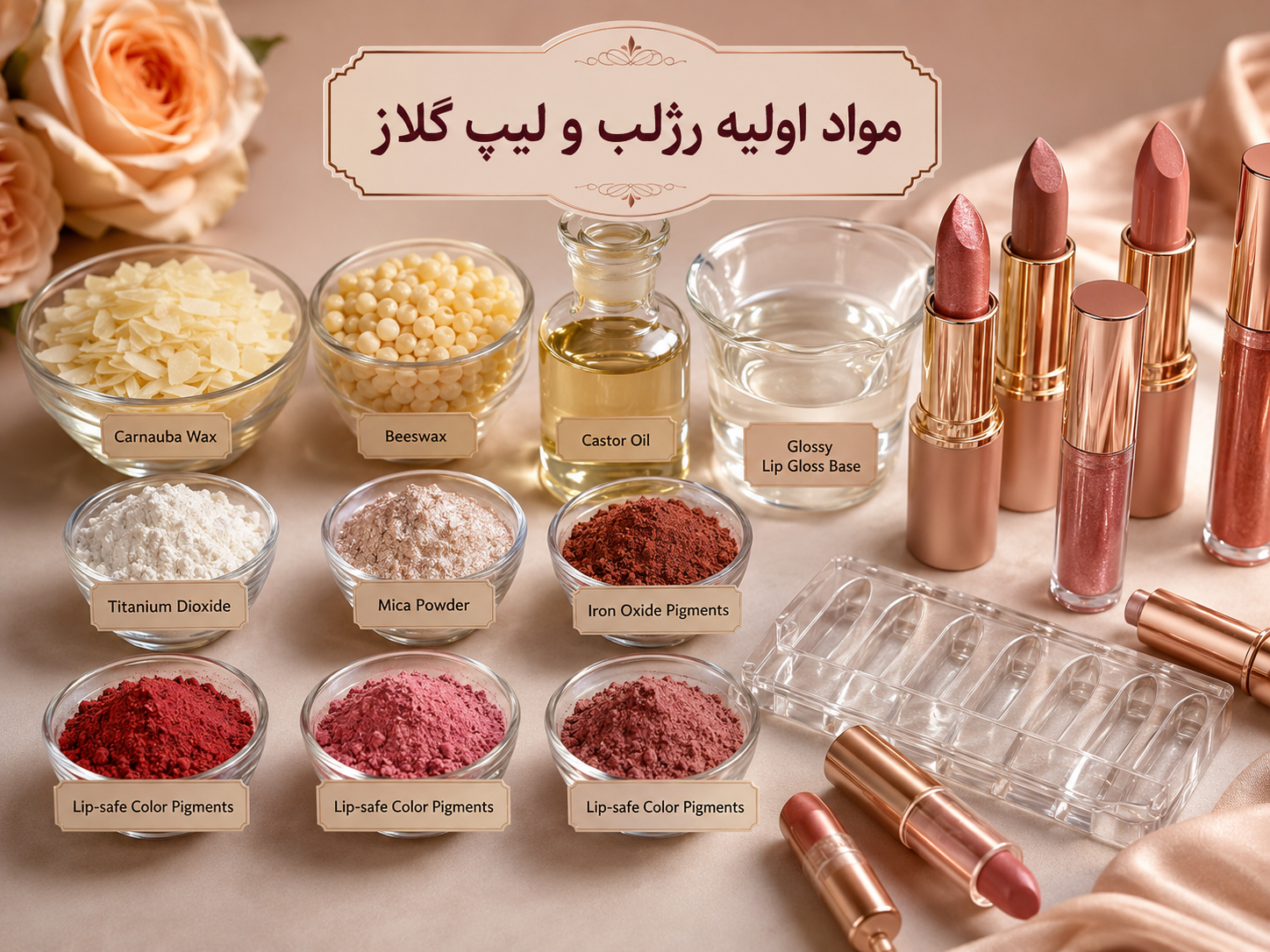 مواد اولیه تولید رژ لب و محصولات لب