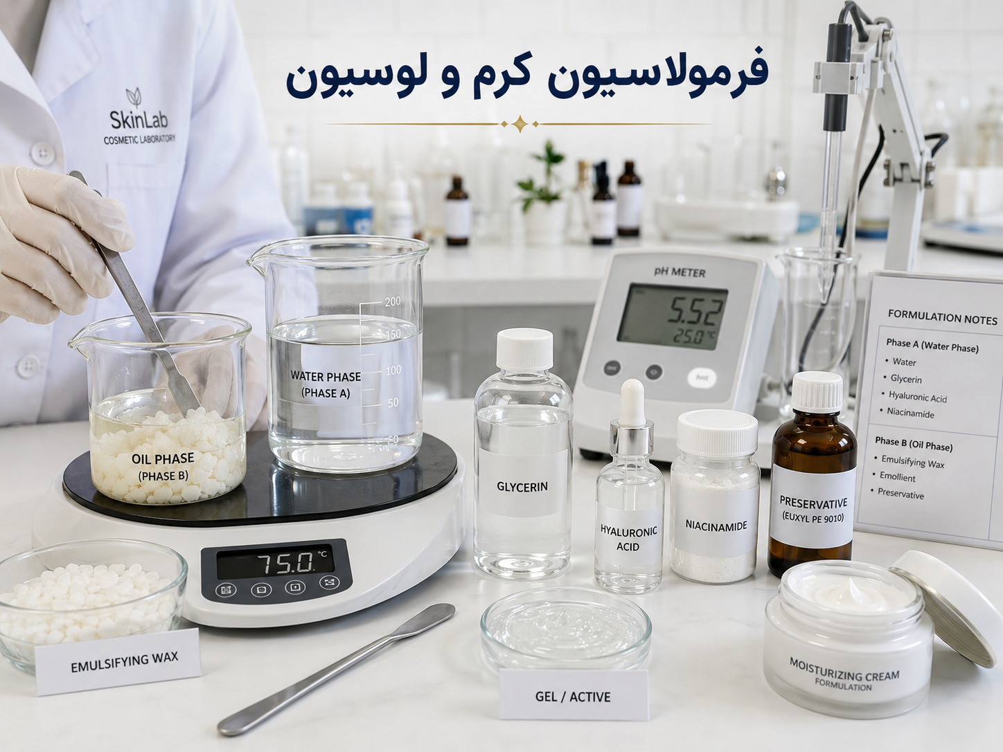 مواد اولیه تولید کرم و لوسیون: فرمولاسیون پایه