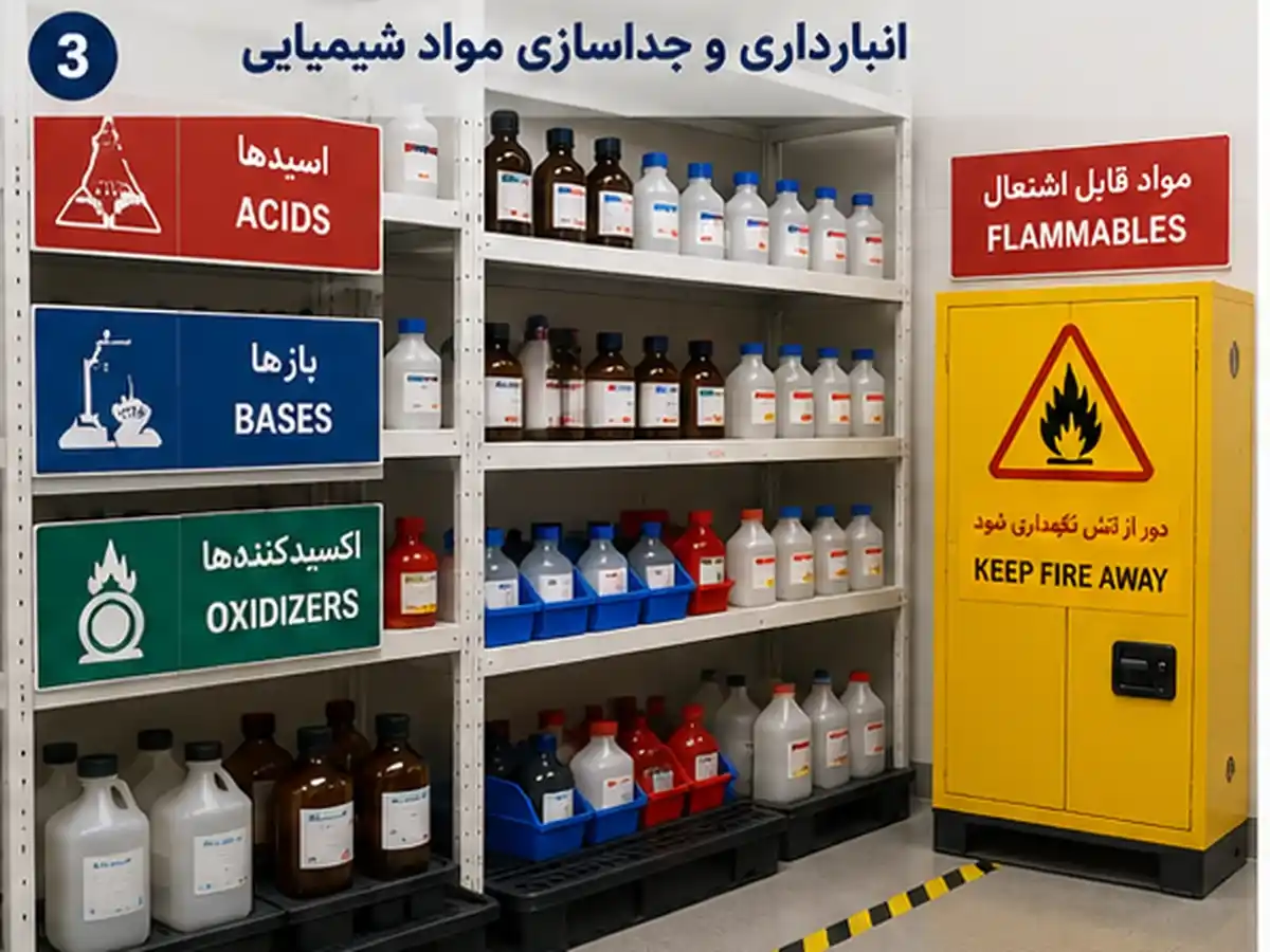 نگهداری صحیح مواد شیمیایی آزمایشگاهی پس از خرید