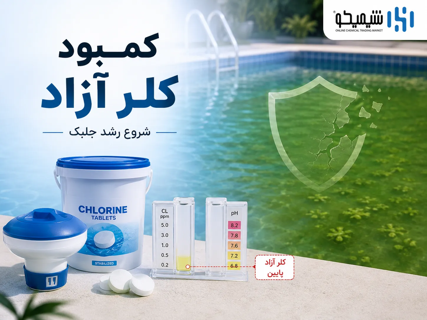 سبز شدن آب استخر به علت کمبود کلر آزاد چگونه رخ می دهد؟_optimized