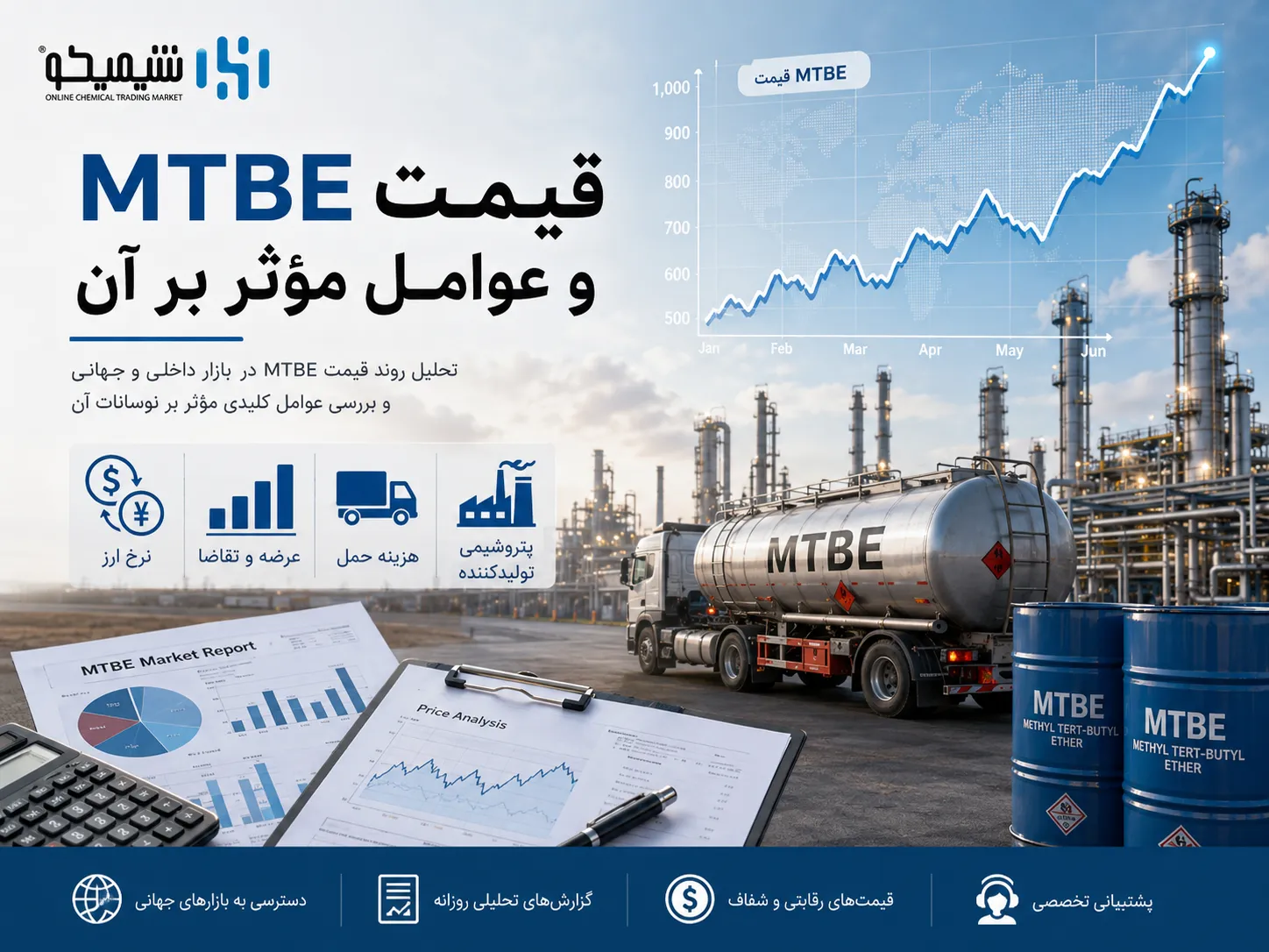 قیمت MTBE امروز و عوامل موثر بر قیمت جهانی و ایران