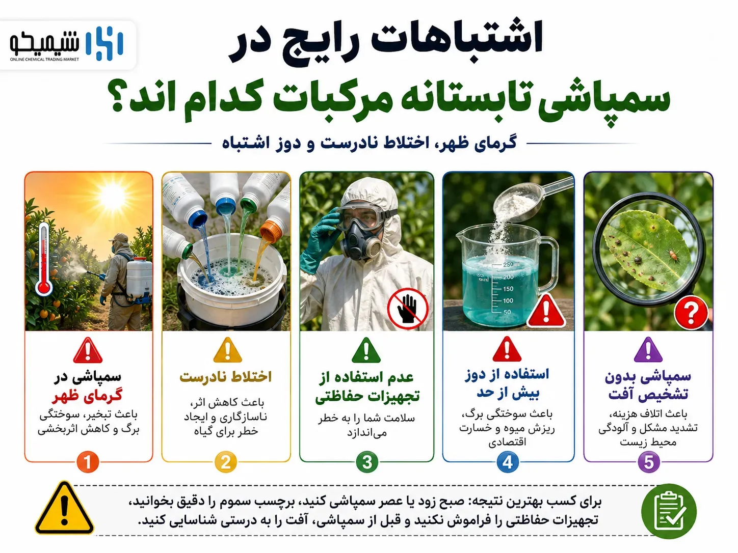 اشتباهات رایج در سمپاشی تابستانه مرکبات کدام اند؟