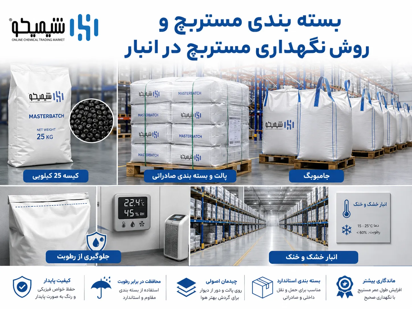 بسته بندی مستربچ و روش نگهداری مستربچ در انبار