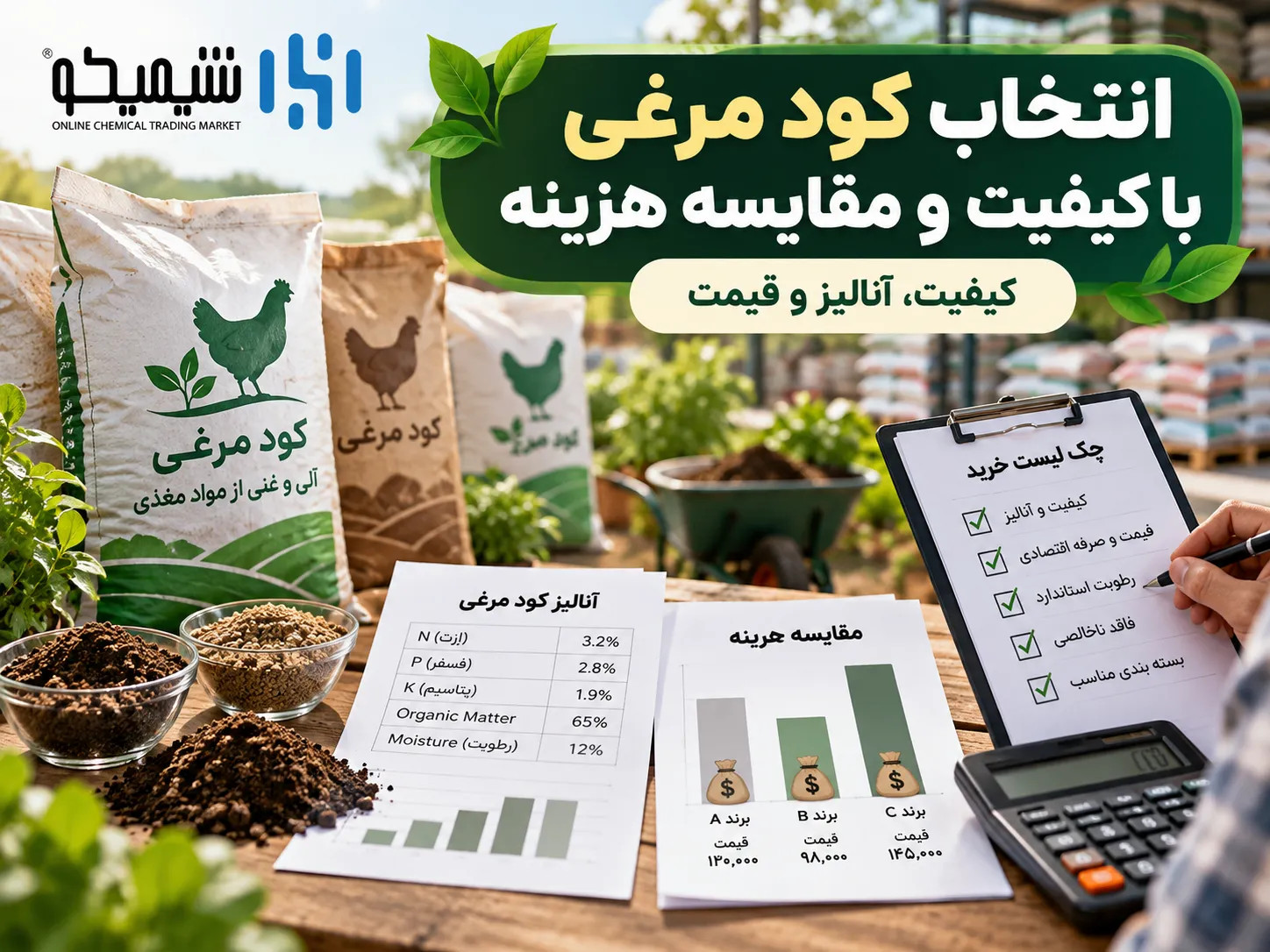 انتخاب کود مرغی باکیفیت و مقایسه هزینه