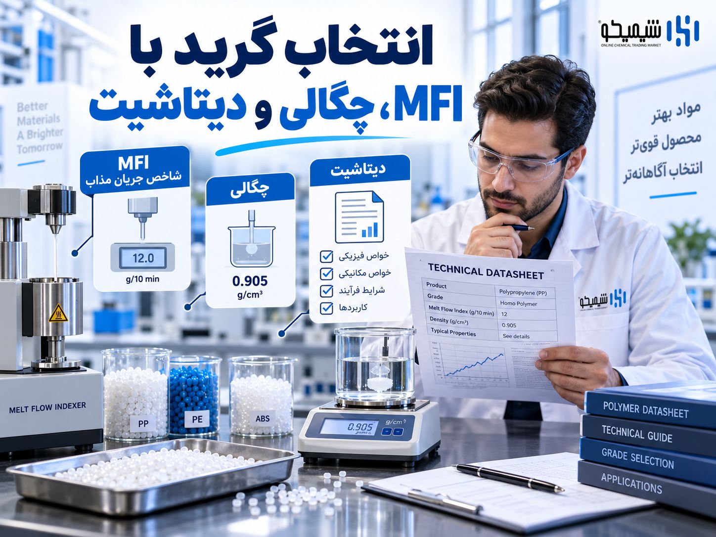 مواد اولیه تولید نایلون و نایلکس و انتخاب گرید با MFI، چگالی و دیتاشیت