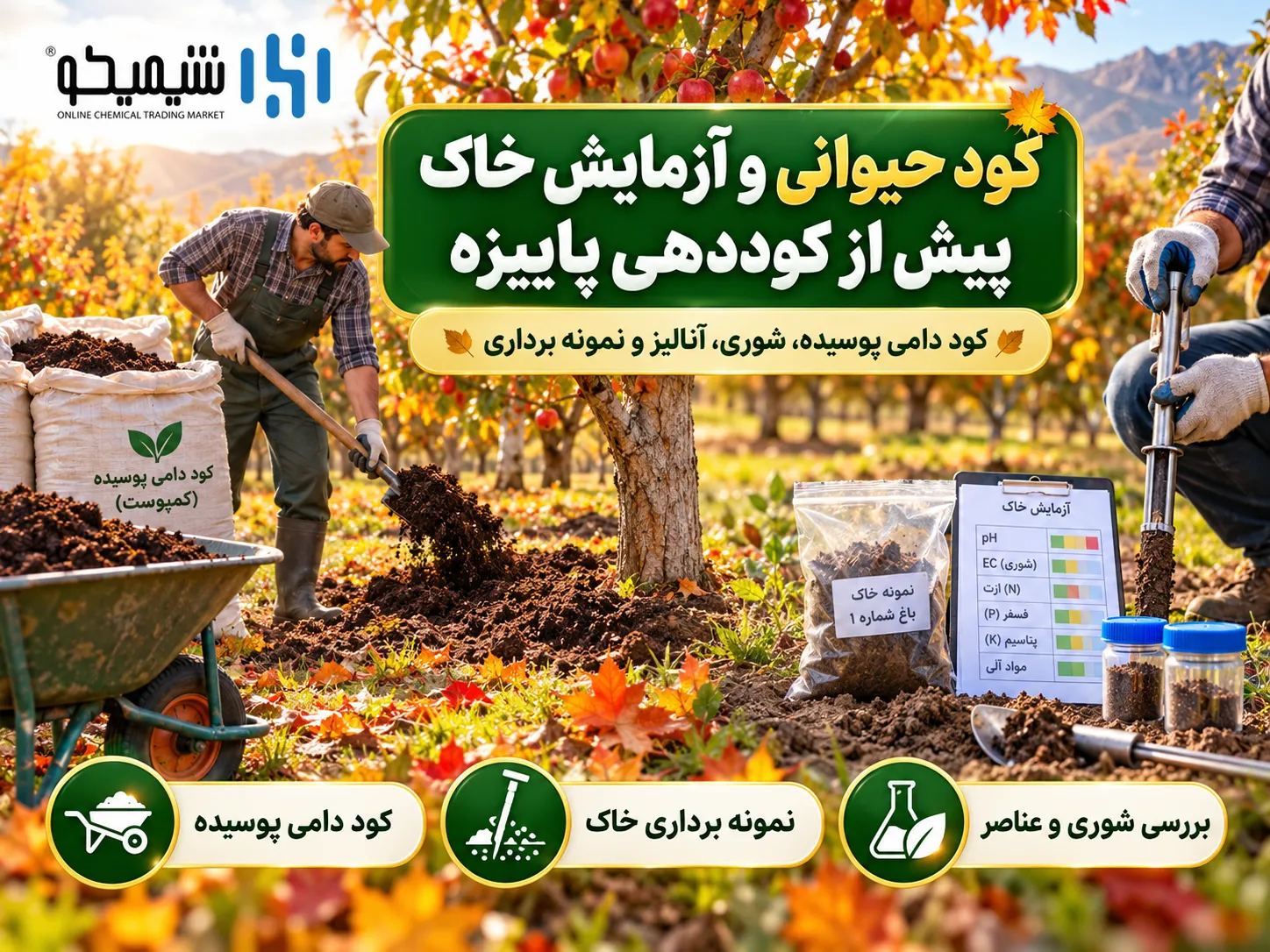 کود حیوانی و آزمایش خاک پیش از کوددهی پاییزه