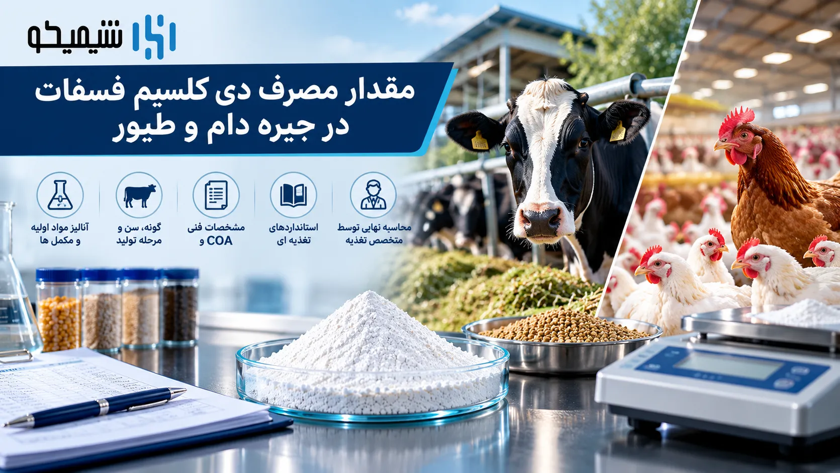 مقدار مصرف دی کلسیم فسفات در جیره دام و طیور