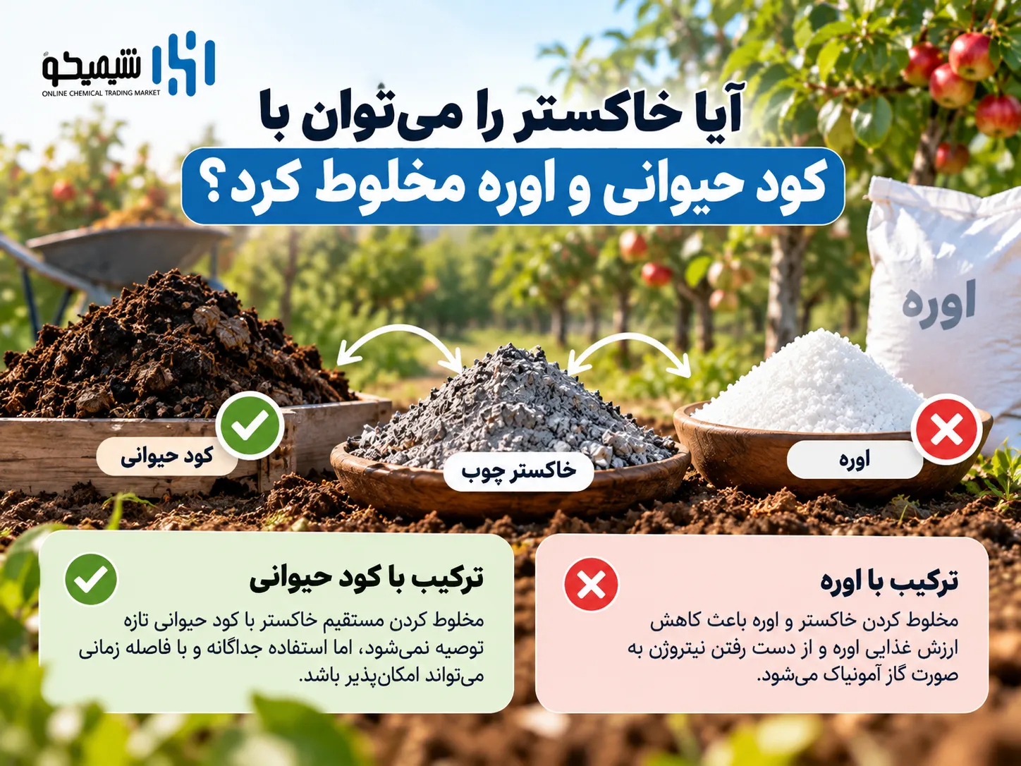 آیا خاکستر را می توان با کود حیوانی و اوره مخلوط کرد؟