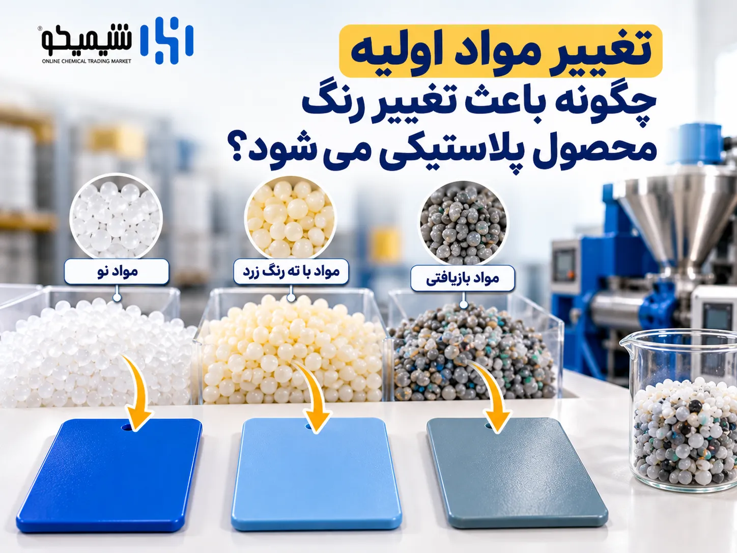 تغییر مواد اولیه چگونه باعث تغییر رنگ محصول پلاستیکی می شود؟
