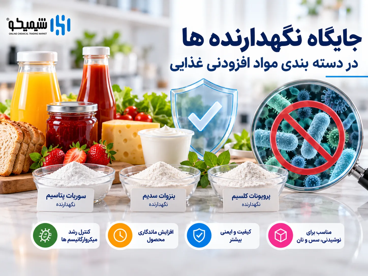 جایگاه نگهدارنده ها در دسته بندی مواد افزودنی غذایی