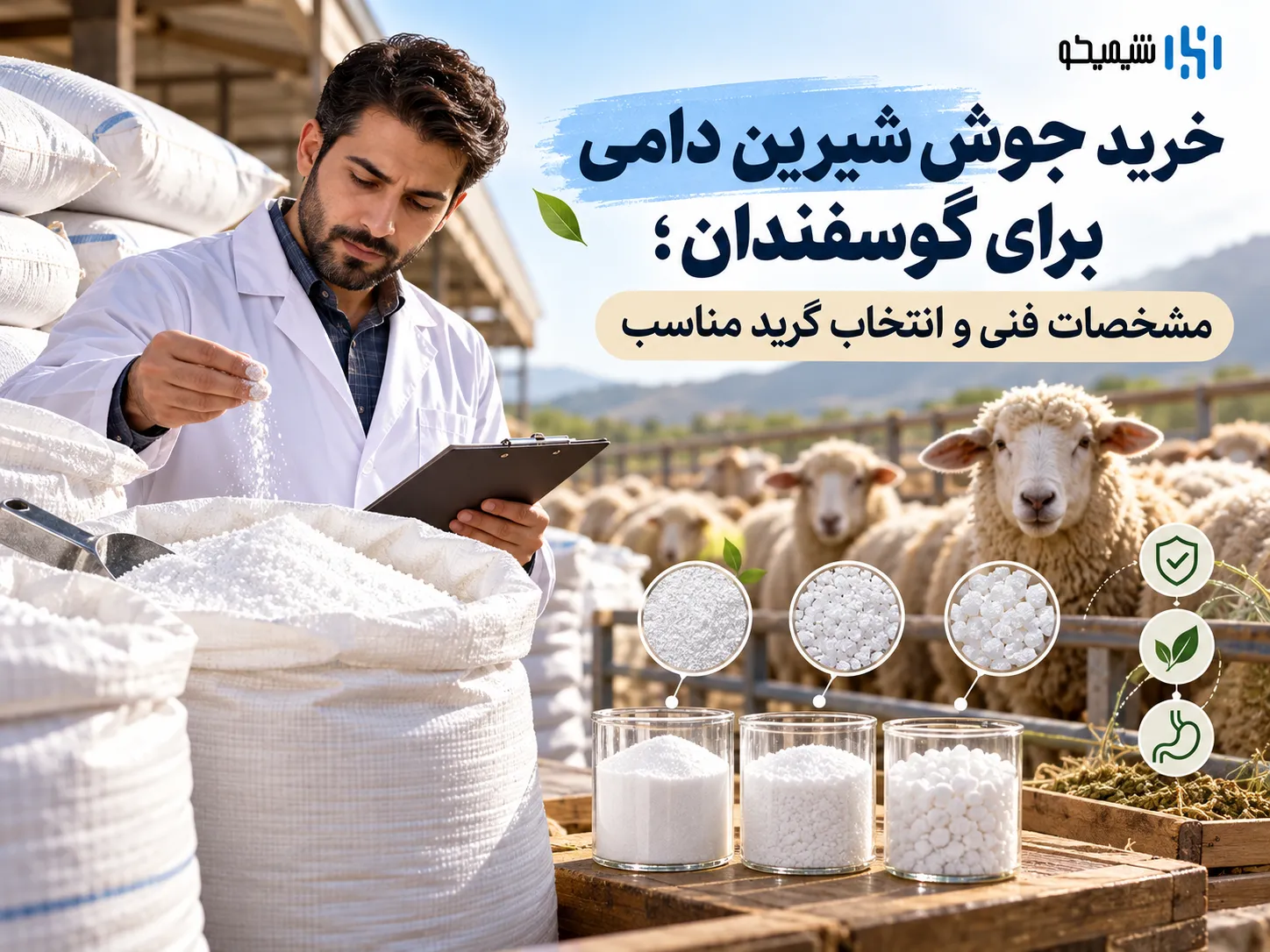 خرید جوش شیرین دامی برای گوسفندان؛ مشخصات فنی و انتخاب گرید مناسب