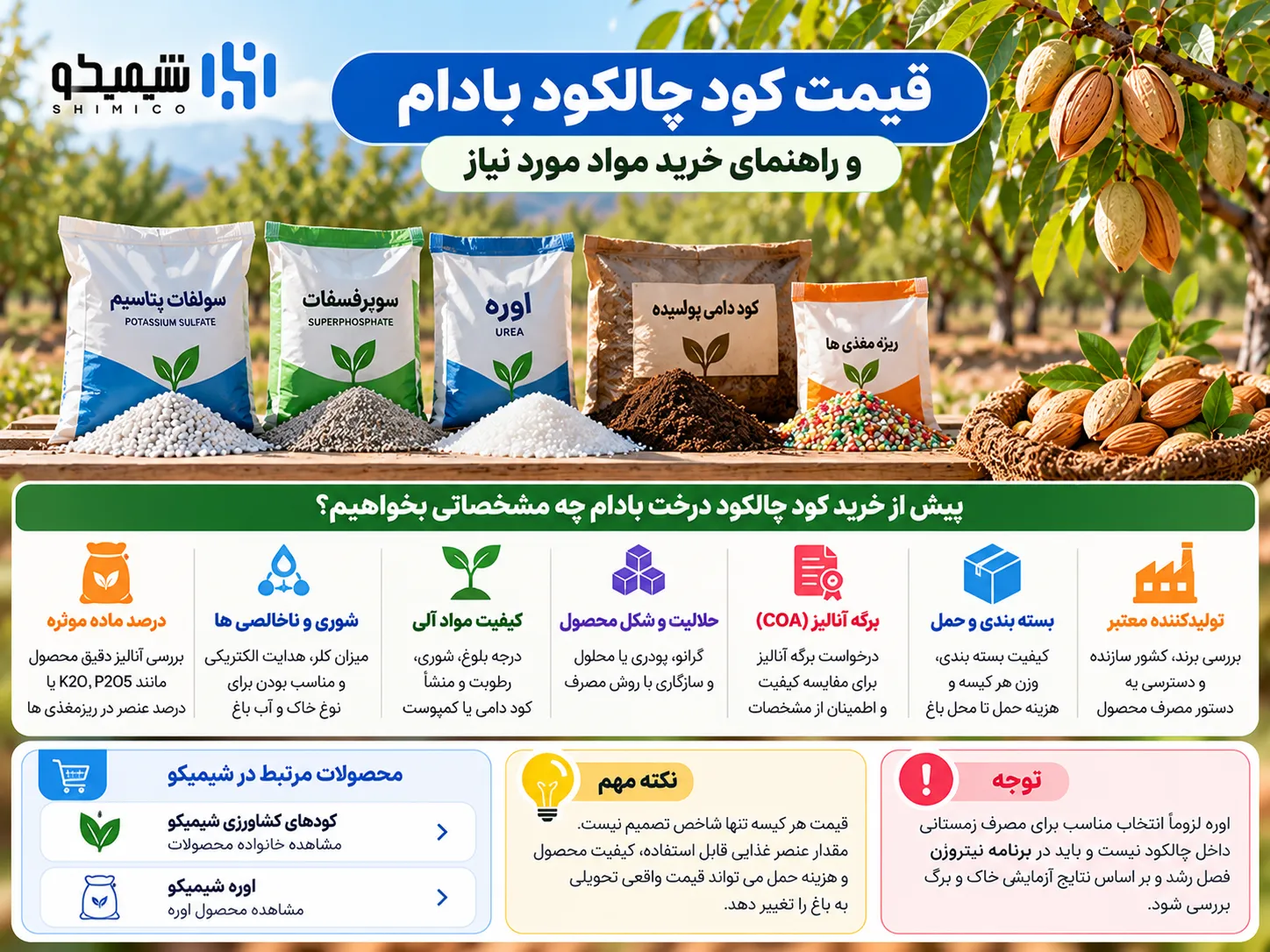 قیمت کود چالکود بادام و راهنمای خرید مواد مورد نیاز