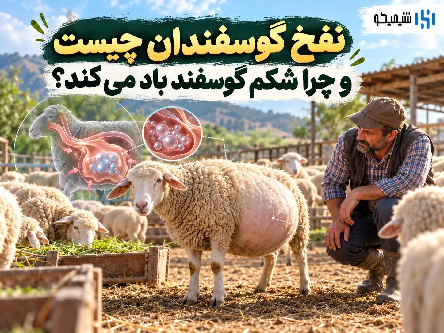 نفخ گوسفندان چیست و چرا شکم گوسفند باد می کند؟