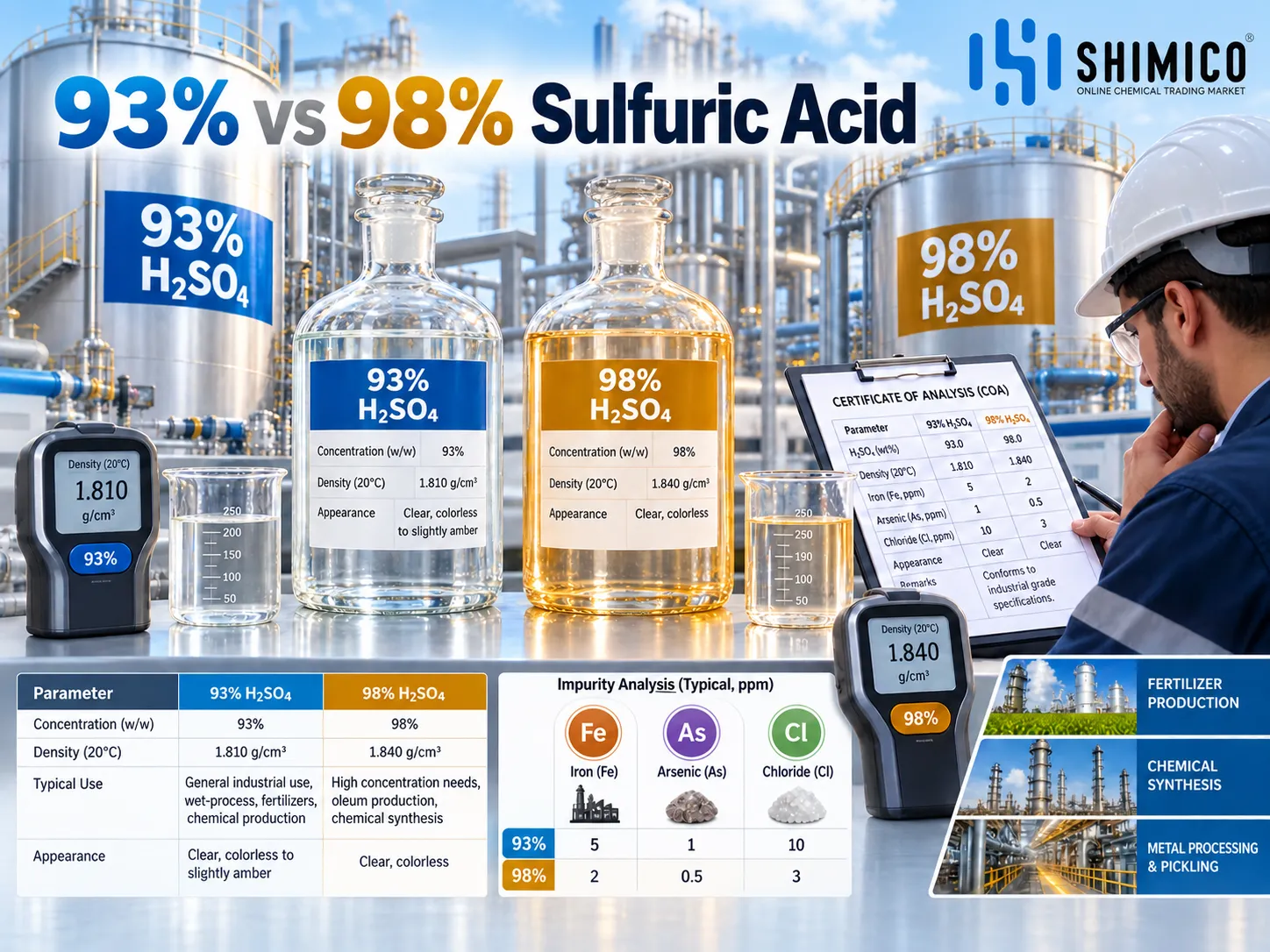 93% vs 98% Sulfuric Acid for Turkish Industrial Buyers