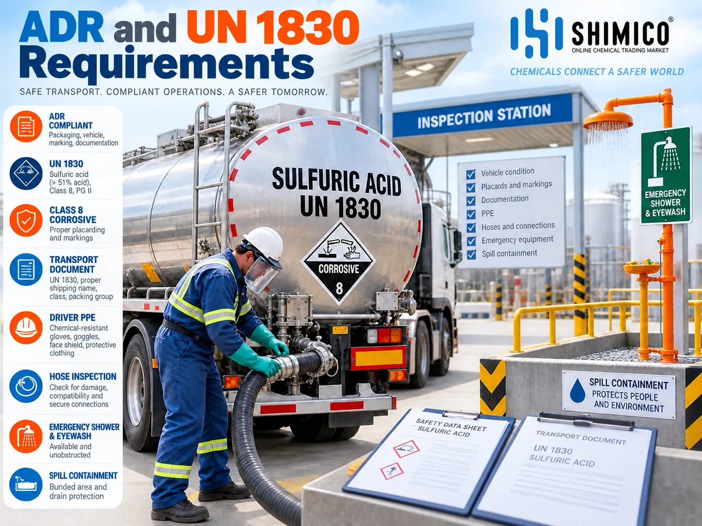ADR and UN 1830 Requirements for Sulfuric Acid Transport