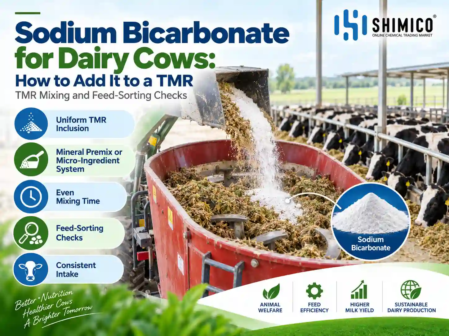 Sodium Bicarbonate for Dairy Cows: How to Add It to a TMR