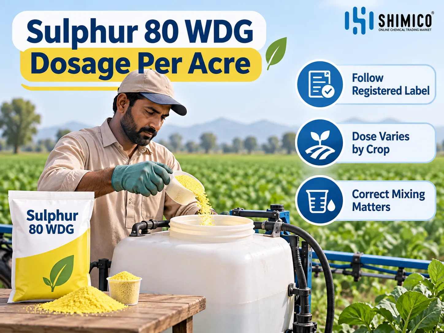 Sulphur 80 WDG Dosage per Acre in Pakistan