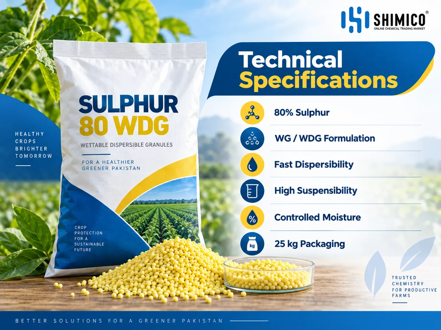 Sulphur 80 WDG Technical Specifications for Pakistan Buyers