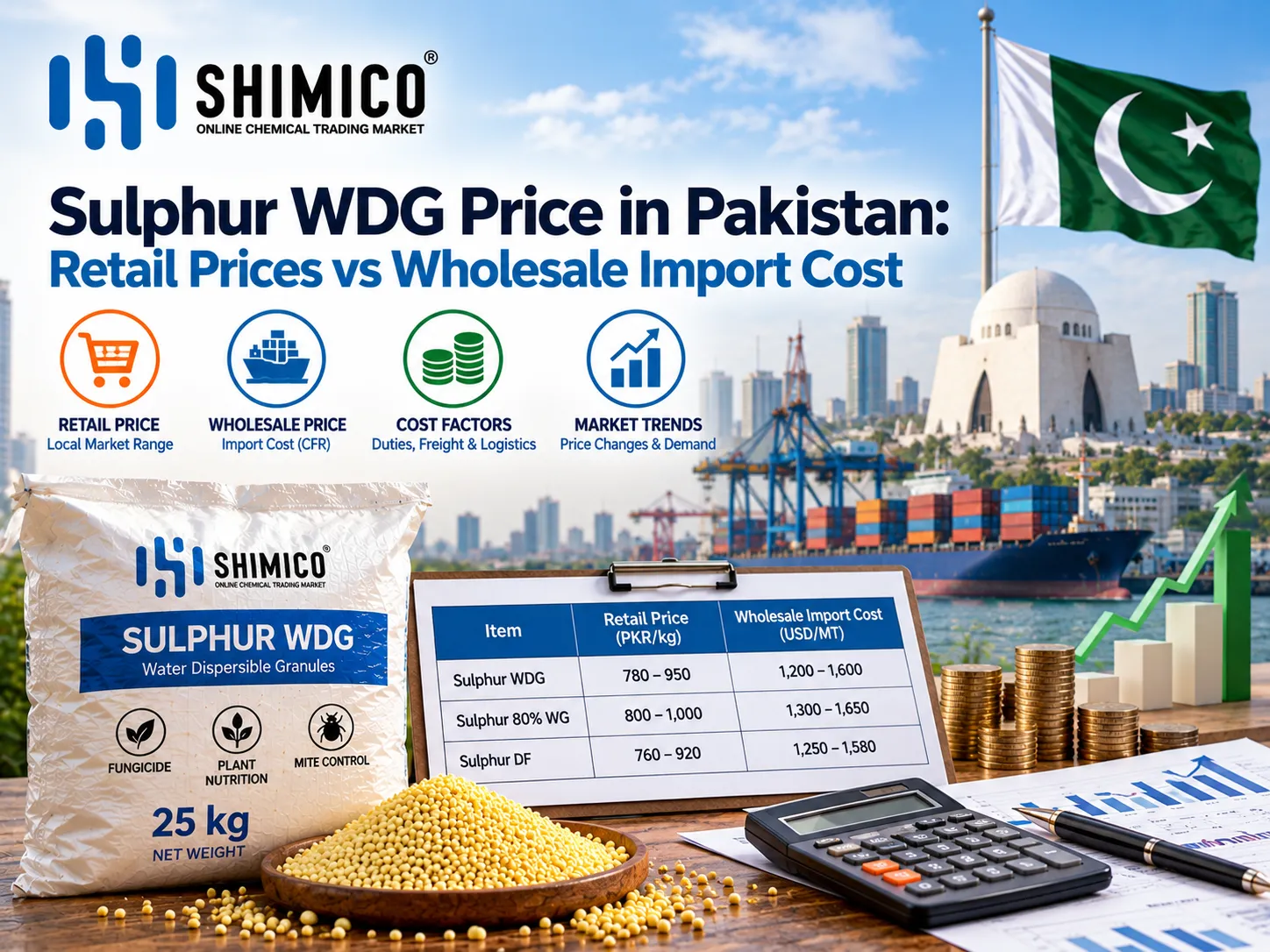 Sulphur WDG Price in Pakistan: Retail Prices vs Wholesale Import Cost