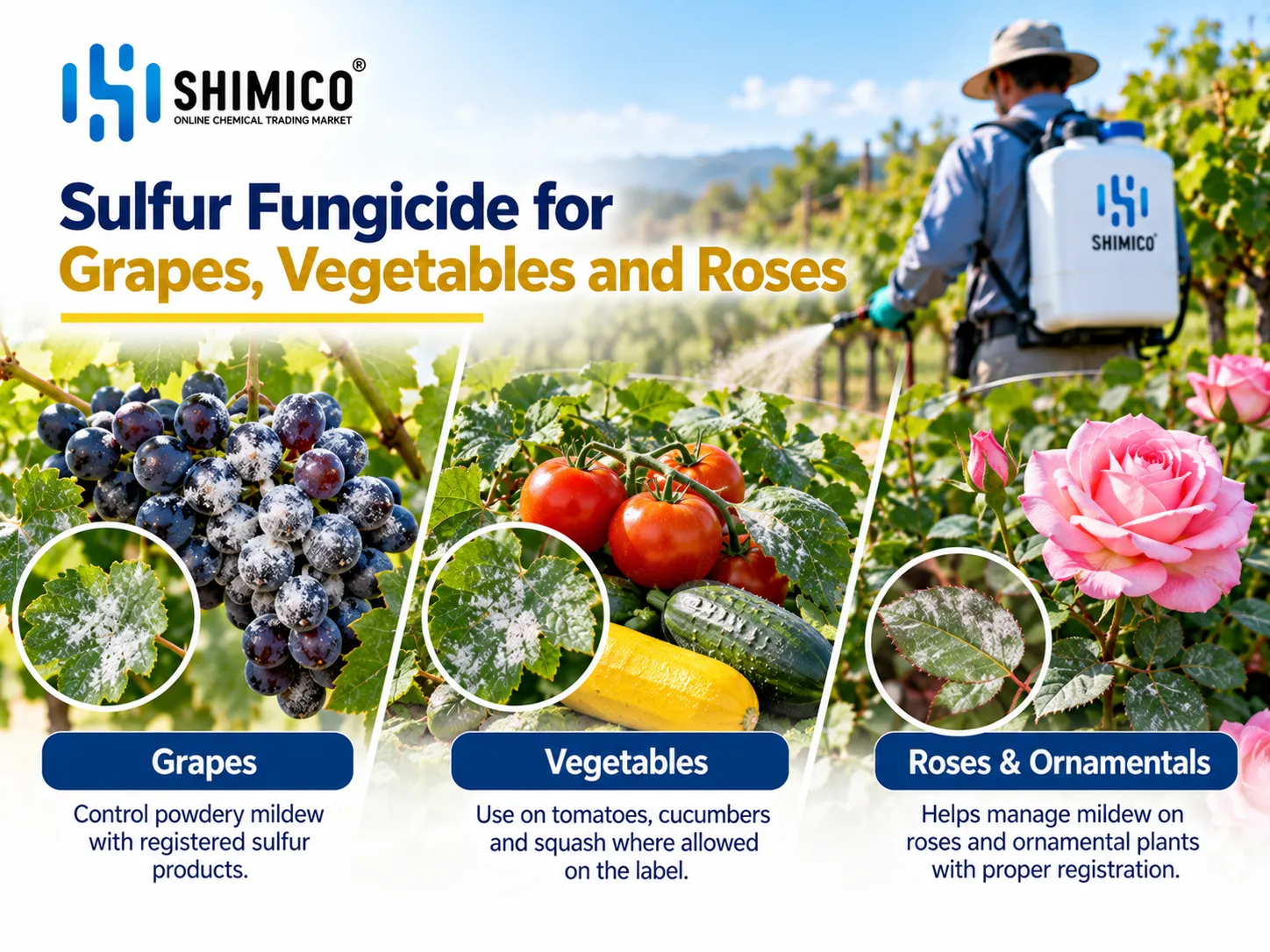 Sulfur Fungicide for Grapes, Vegetables and Roses