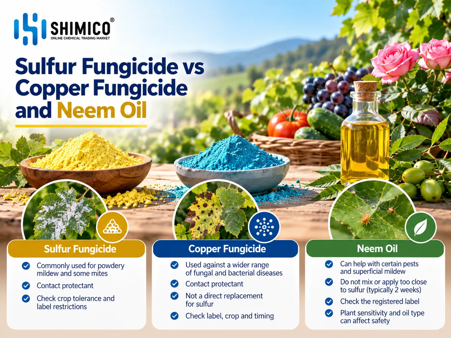 Sulfur Fungicide vs Copper Fungicide and Neem Oil