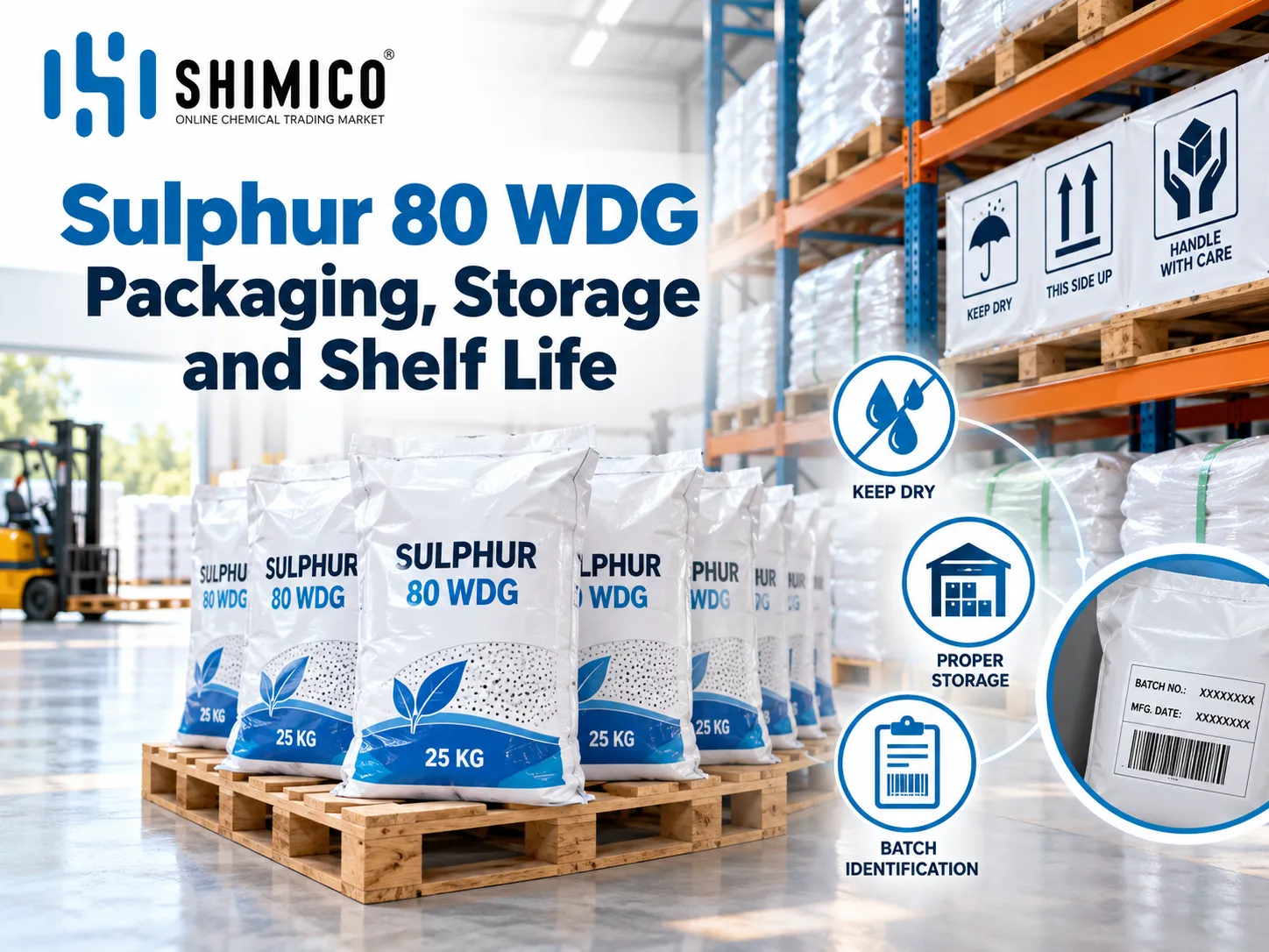 Sulphur 80 WDG Packaging, Storage and Shelf Life