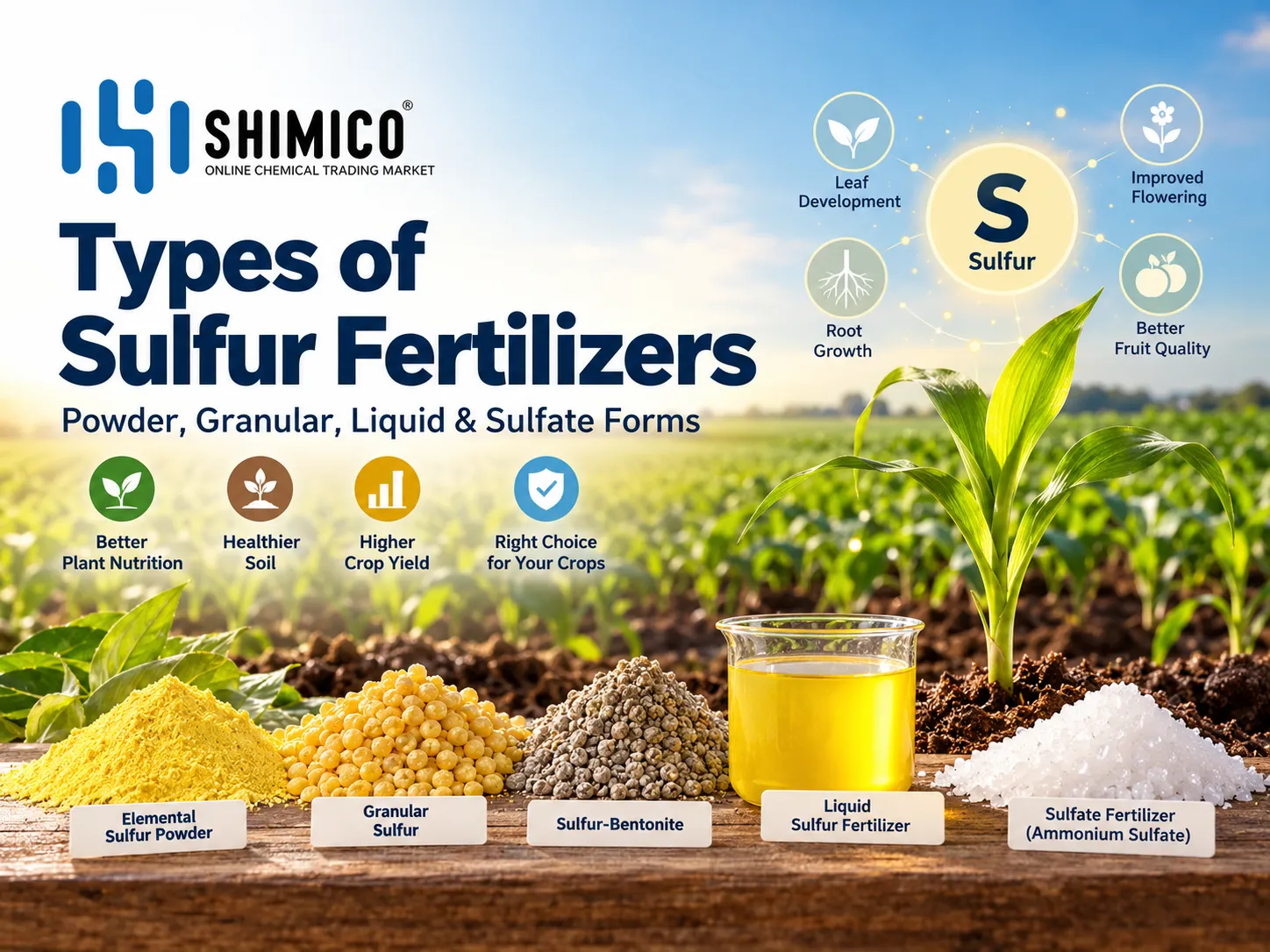 Types of Sulfur Fertilizers: Powder, Granular, Liquid & Sulfate Forms