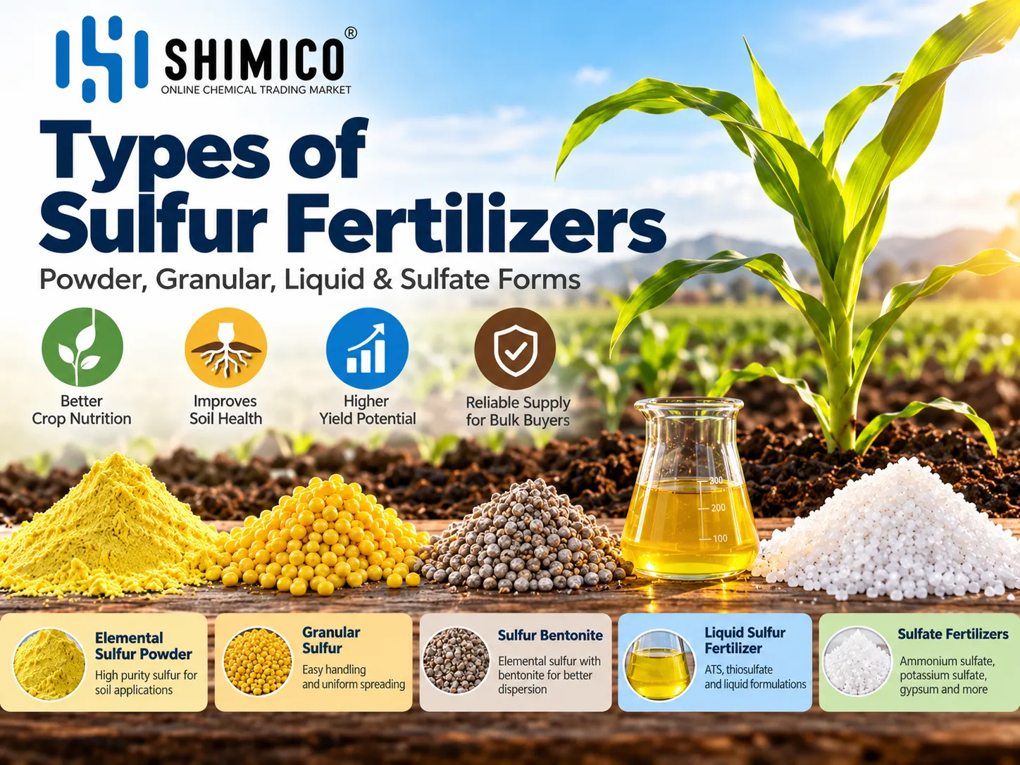 Types of sulfur fertilizers comparison table